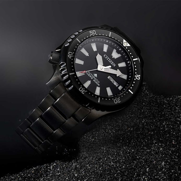 Citizen Promaster NY0135-80E Fugu Automatic Black Dial Black Stainless Steel Strap