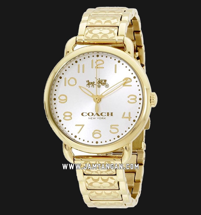 Coach 14502496 Delancey Ladies Silver Dial Gold Stainless Steel Strap