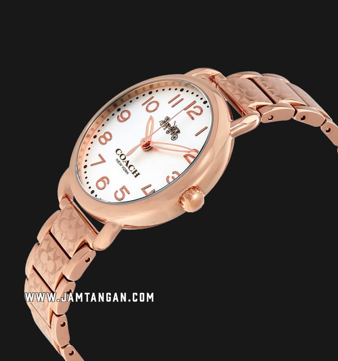 Coach 14502497 Delancey Ladies Silver Dial Rose Gold Stainless Steel Strap
