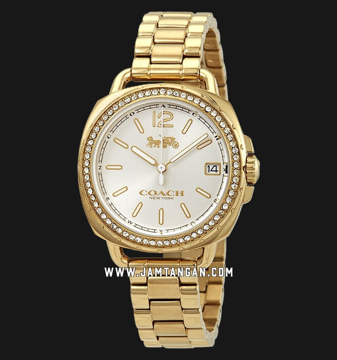 Coach 14502589 Tatum Ladies Silver Dial Gold Stainless Steel Strap