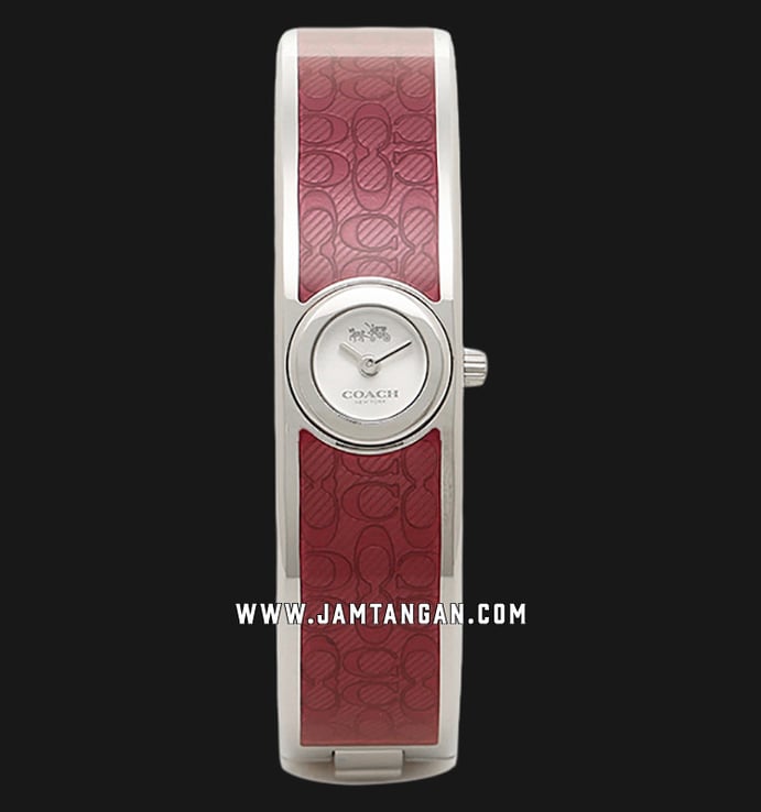 Coach Scout 14502621 Ladies Silver Dial Red Stainless Steel Strap