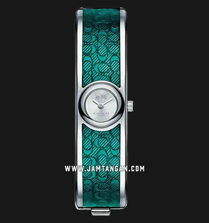 Coach Scout 14502622 Ladies Silver Dial Green Stainless Steel Strap