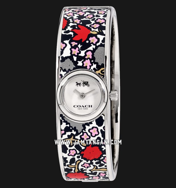 Coach Scout 14502731 Ladies Silver Dial Floral Print Stainless Steel Strap