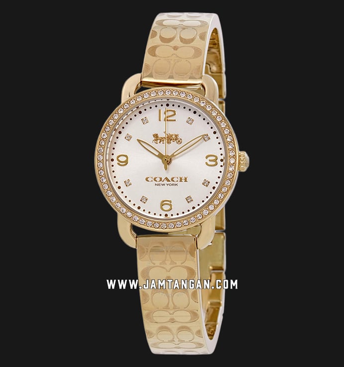 Coach Delancey 14502766 Ladies Silver Dial Gold Stainless Steel Strap