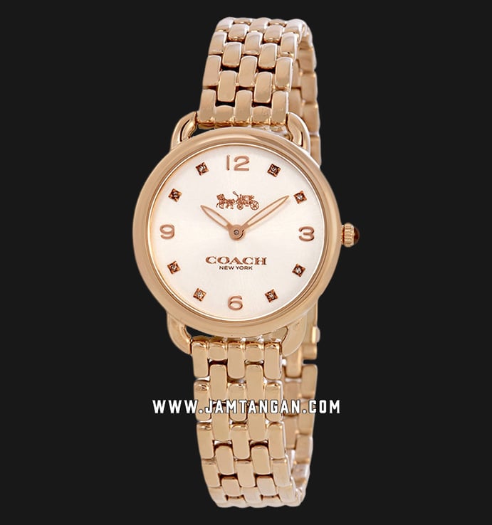 Coach 14502783 Delancey Ladies Silver Dial Rose Gold Stainless Steel Strap