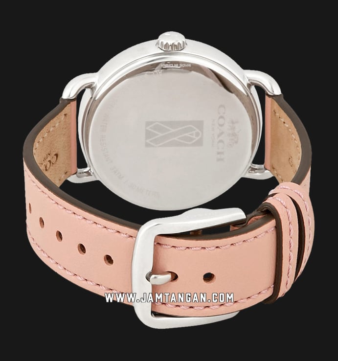Coach 14502799 Delancey Ladies Silver Dial Pink Leather Strap
