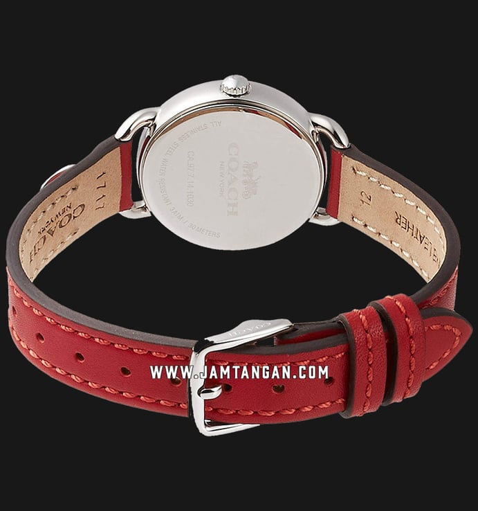 Coach Delancey 14502814 Ladies White Dial Red Leather Strap