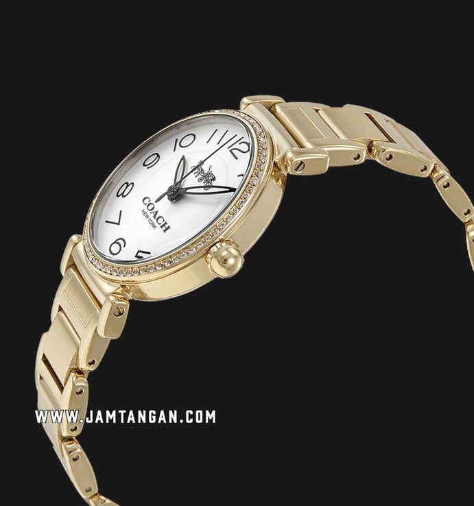 Coach 14502855 Madison Ladies White Dial Gold Stainless Steel Strap
