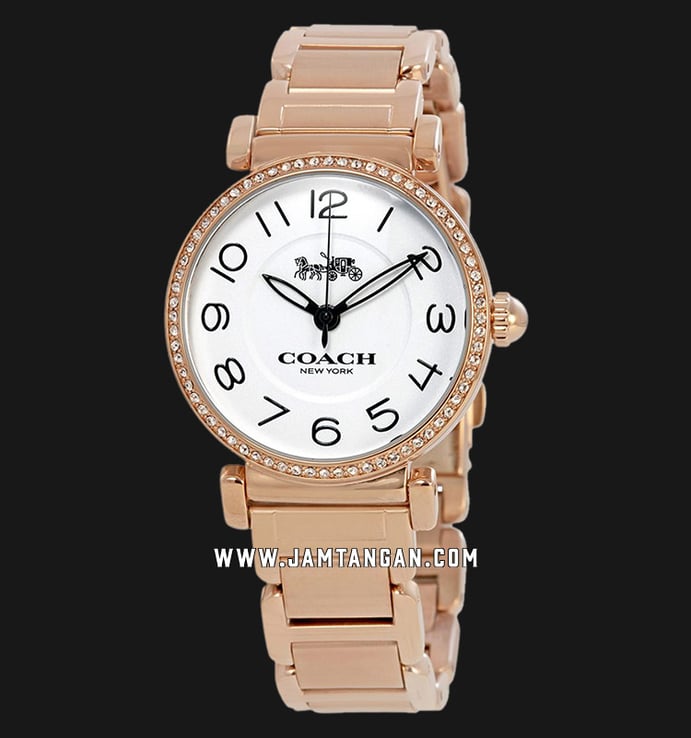 Coach Madison 14502856 Ladies White Dial Rose Gold Stainless Steel Strap