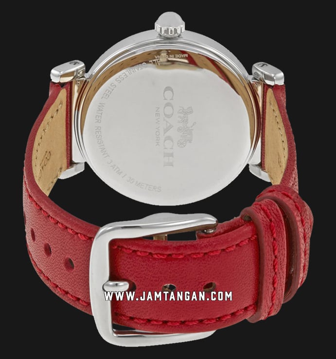 Coach 14502861 Madison Ladies White Dial Red Leather Strap