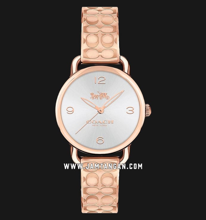 Coach 14502893 Delancey Ladies Silver Dial Rose Gold Stainless Steel Strap