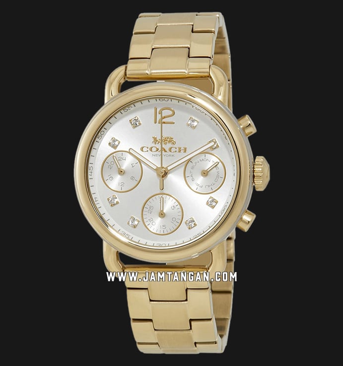 Coach 14502943 Delancey Ladies Silver Dial Gold Stainless Steel Strap