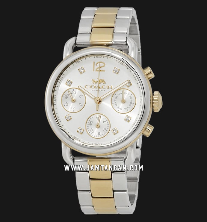 Coach 14502946 Delancey Ladies Silver Dial Dual Tone Stainless Steel Strap