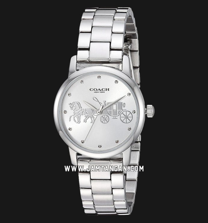 Coach 14502975 Grand Ladies Silver Dial Stainless Steel Strap