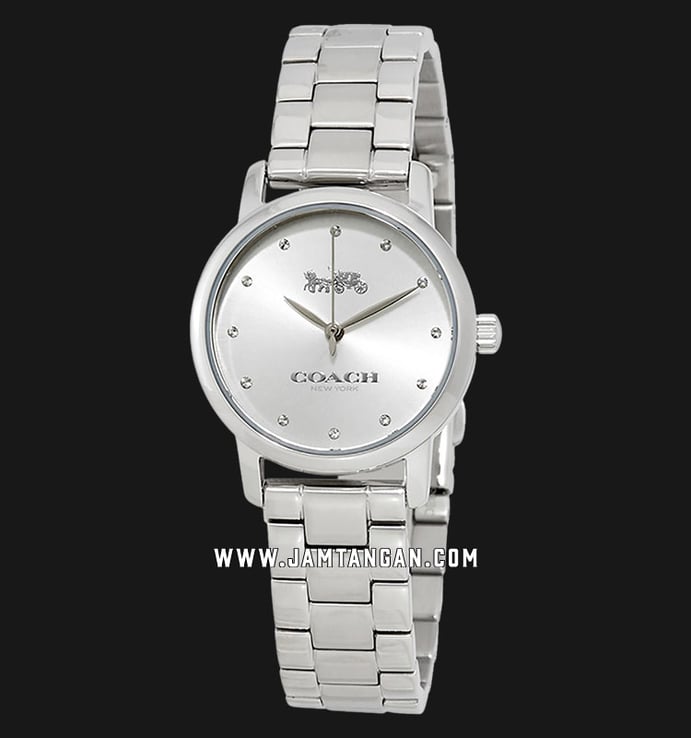 Coach 14503001 Grand Ladies Silver Dial Stainless Steel Strap