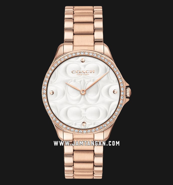 Coach 14503072 Astor Ladies Silver Dial Rose Gold Stainless Steel Strap