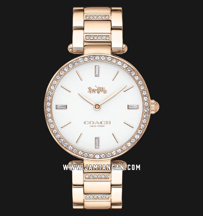 Coach 14503094 Park Ladies White Dial Rose Gold Stainless Steel Strap