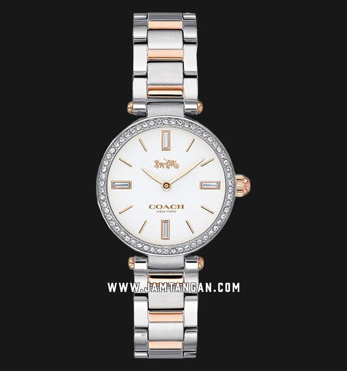 Coach 14503101 Park Ladies White Dial Dual Tone Stainless Steel Strap