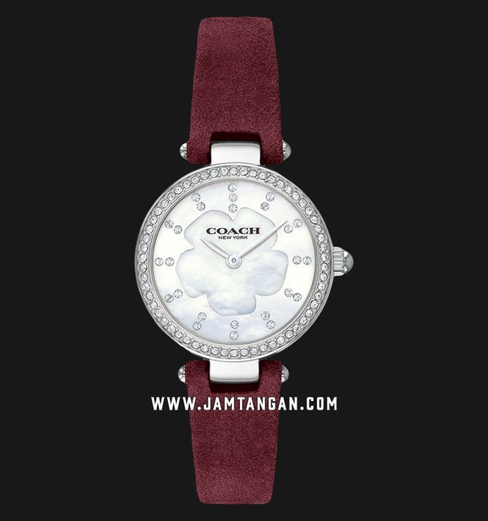 Coach Park 14503102 Ladies Mother of Pearl Dial Red Leather Strap