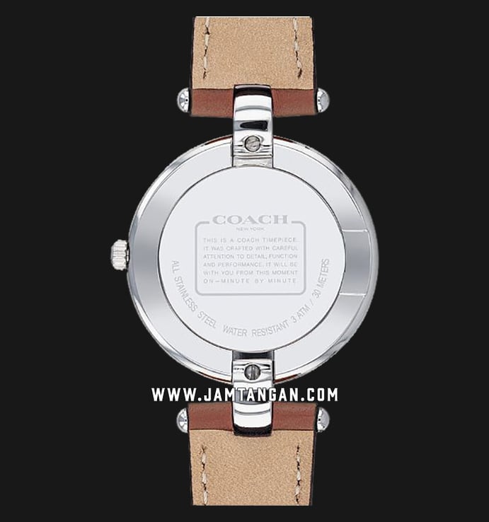 Coach 14503198 Chrystie Ladies Silver Dial Brown Leather Strap
