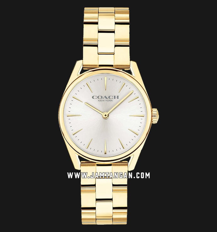 Coach 14503208 Modern Luxury Ladies SIlver Dial Gold Stainless Steel Strap