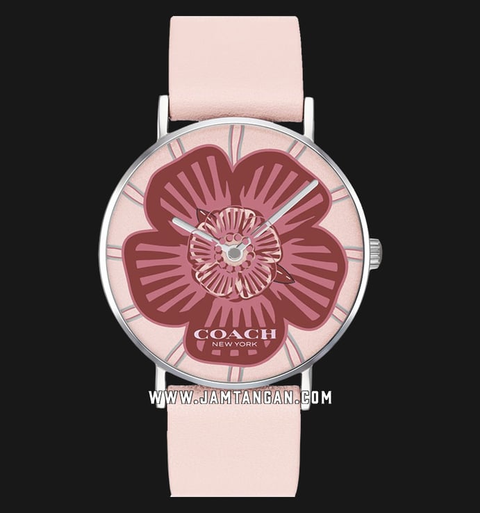 Coach Perry 14503231 Ladies Red Floral Dial Pink Leather Strap