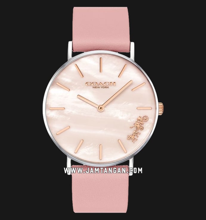 Coach Perry 14503244 Ladies Mother of Pearl Dial Pink Leather Strap