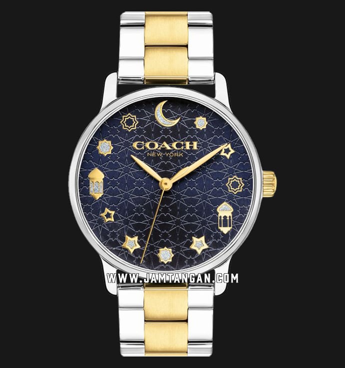 Coach Grand 14503280 Ladies Navy Dial Dual Tone Stainless Steel Strap
