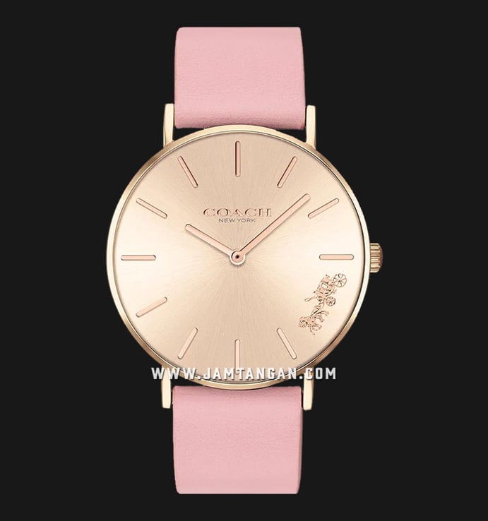 Coach Perry 14503332 Ladies Rose Gold Dial Pink Leather Strap