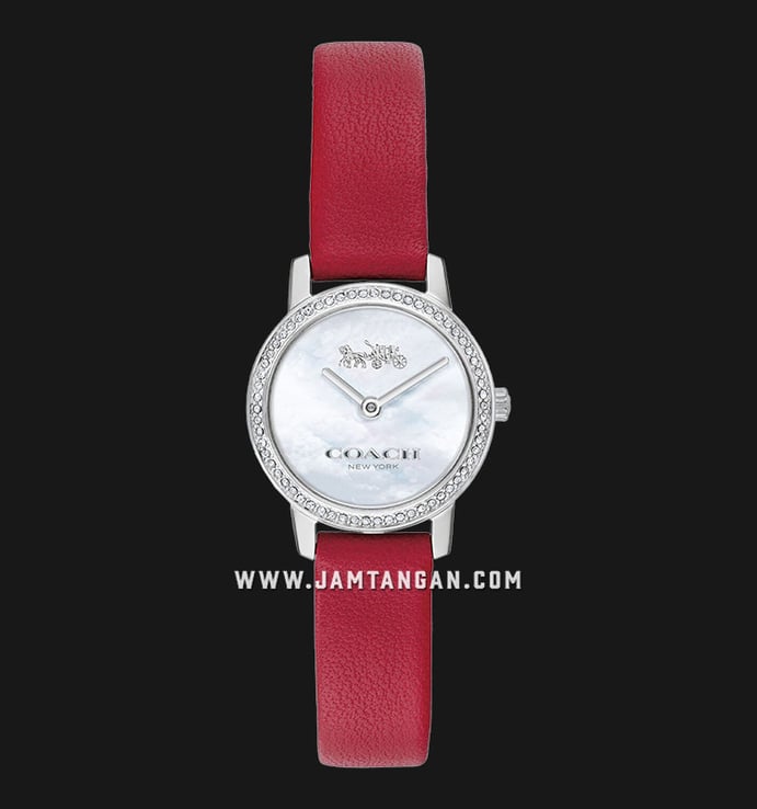 Coach Audrey 14503362 Ladies Mother Of Pearl Dial Red Leather Strap