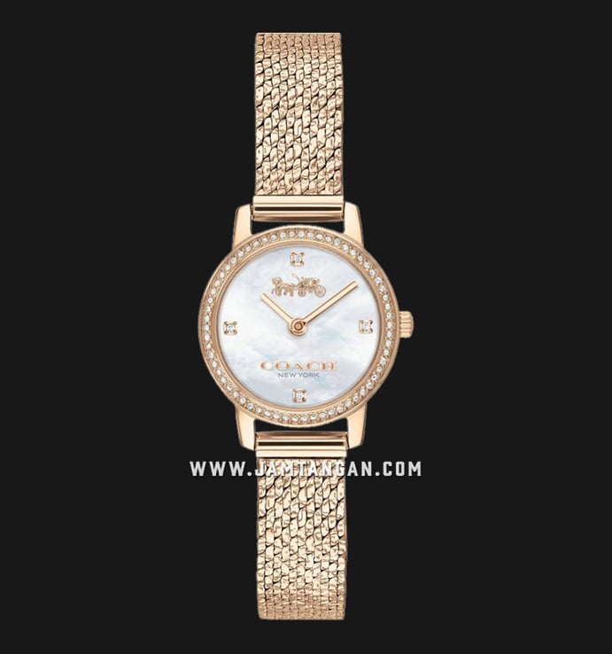 Coach Audrey 14503372 Ladies Mother Of Pearl Dial Rose Gold Mesh Strap