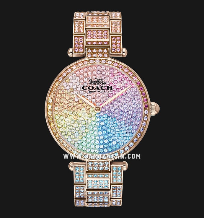 Coach Park 14503429 Ladies Rainbow Crystal Dial Rose Gold With Crystal Stainless Steel Strap