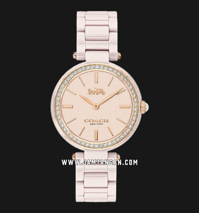Coach Park 14503452 Crystal Accent Ladies Rose Gold Dial Pink Ceramic Strap