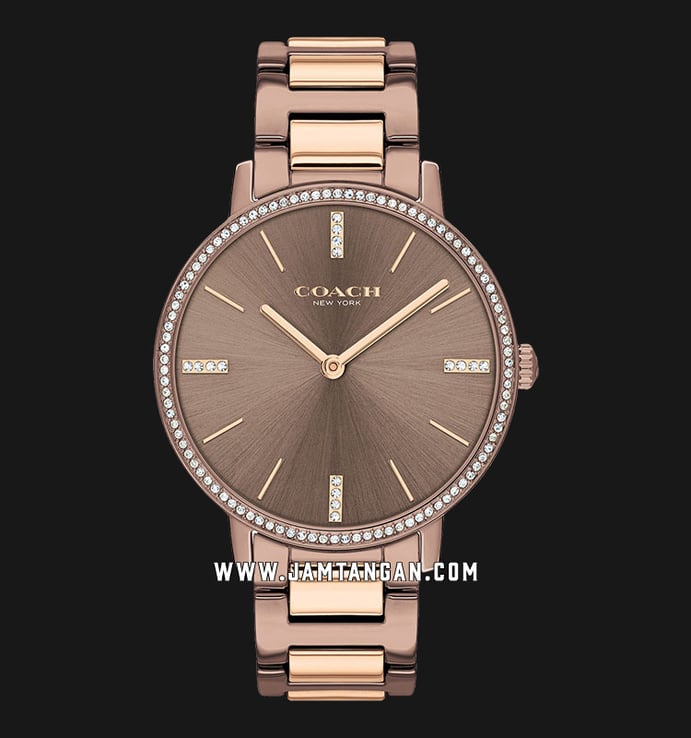 Coach Audrey 14503502 Ladies Brown Dial Rose Gold Stainless Steel Strap