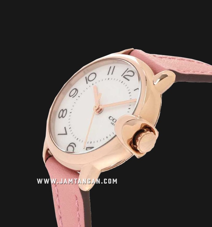 Coach Arden 14503615 Ladies White Dial Pink Leather Strap