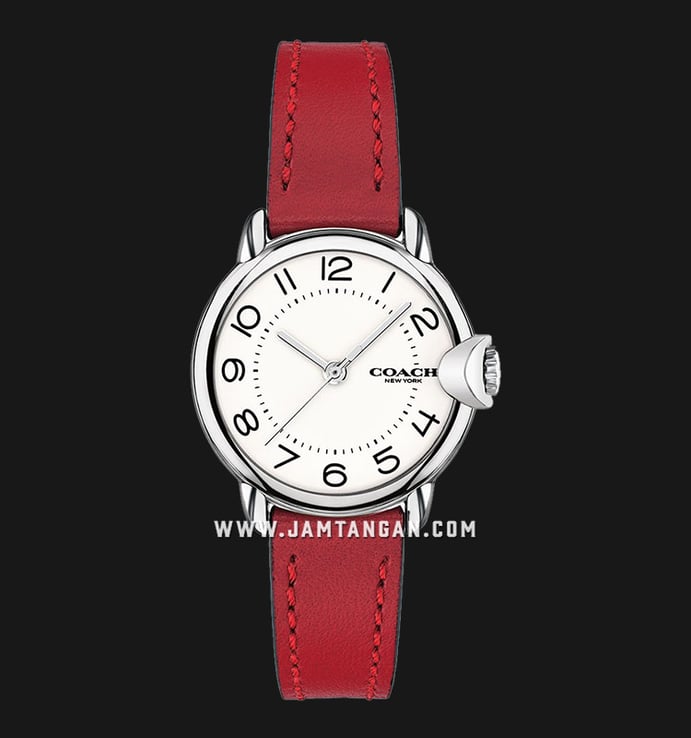 Coach Arden 14503618 Ladies White Dial Red Leather Strap