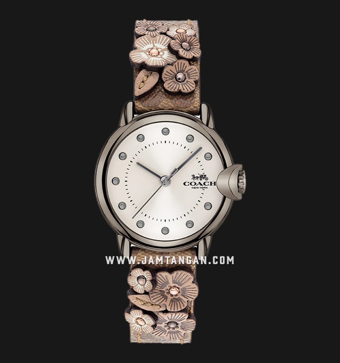 Coach Arden 14503720 Ladies White Dial Brown Floral Leather Strap