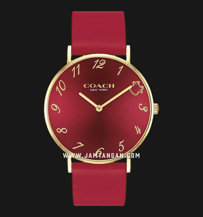 Coach Perry 14503722 Ladies Red Dial Red Leather Strap