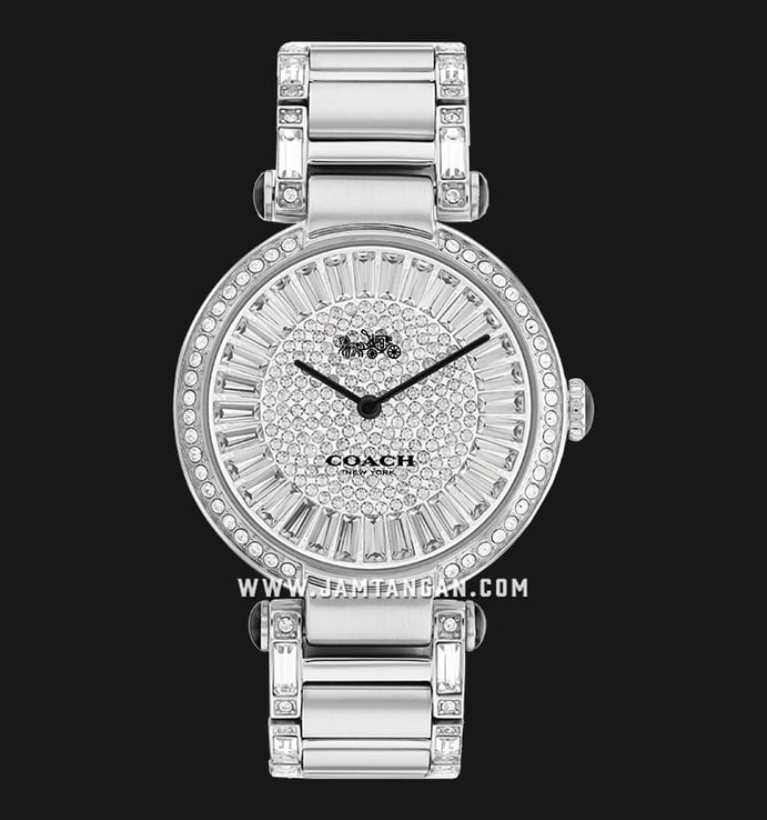 Coach Cary 14503834 Ladies Silver With Crystals Dial Stainless Steel Strap