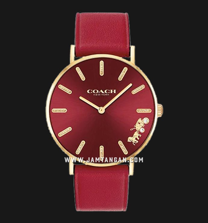 Coach Perry 14503852 Ladies Red Dial Red Leather Strap