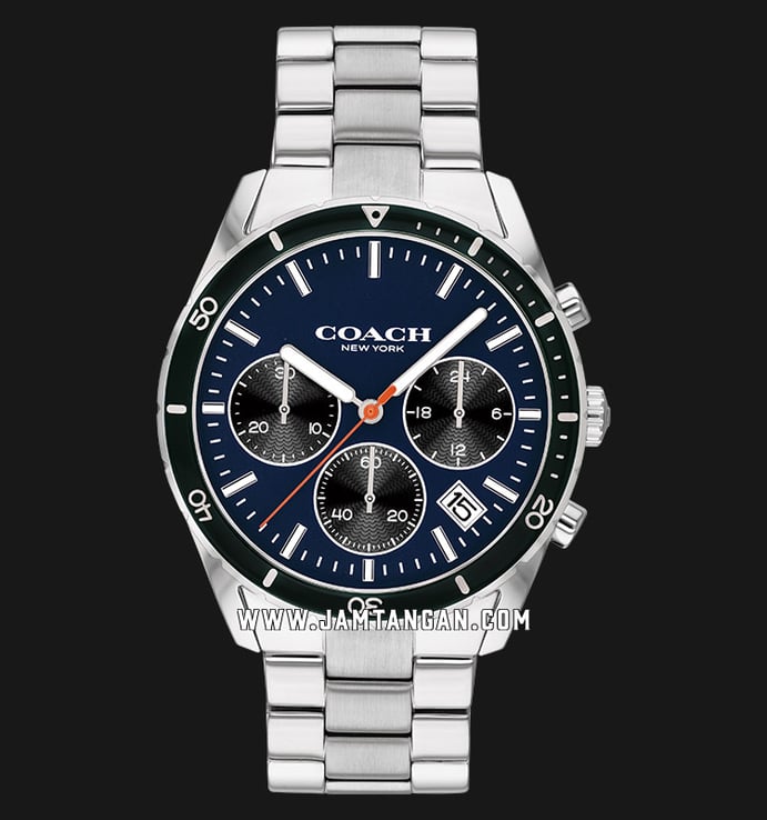 Coach Thompson 14602383 Chronograph Men Blue Dial Stainless Steel Strap