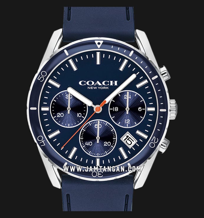 Coach Thompson 14602406 Sport Chronograph Men Blue Dial Blue Leather Strap