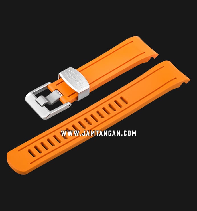 Strap Crafter Blue SKX CB05-SKX-Orange 22mm Curved End Rubber Strap - Seiko SKX