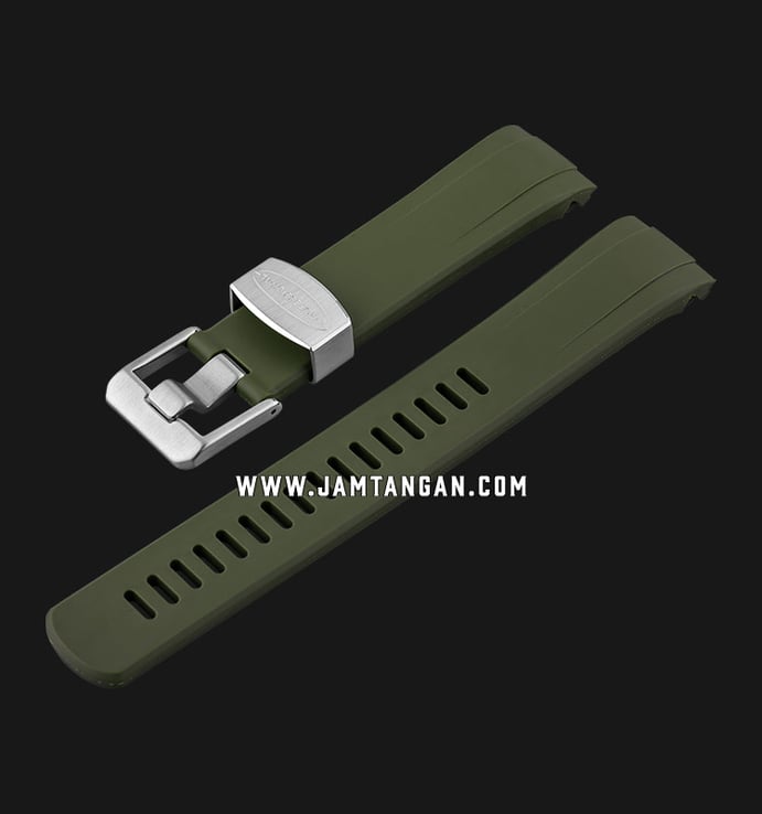 Strap Crafter Blue Turtle CB08-Turtle-Green 22mm Curved End Rubber Strap