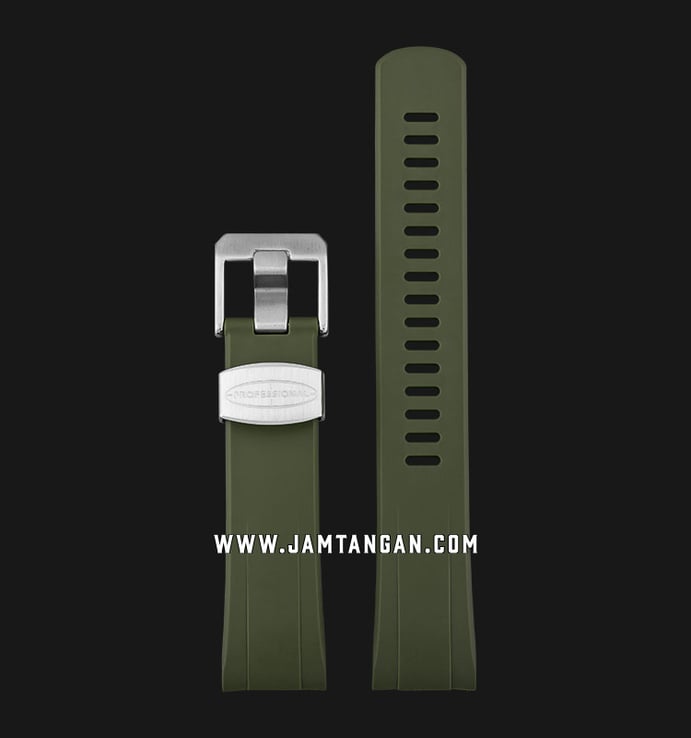Strap Crafter Blue Turtle CB08-Turtle-Green 22mm Curved End Rubber Strap