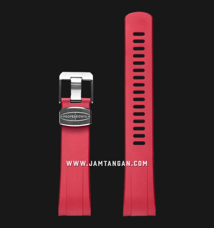 Strap Crafter Blue Turtle CB08-Turtle-Red 22mm Curved End Rubber Strap