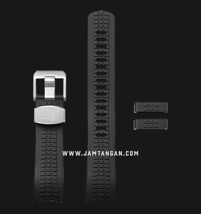 Strap Crafter Blue Turtle CB12-Black 22mm Curved End Rubber Strap - Seiko Turtle