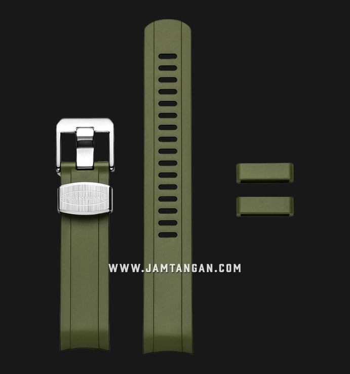 Strap Crafter Blue MM200 CB13-Green 20mm Curved End Rubber Strap - Seiko MM200 Series