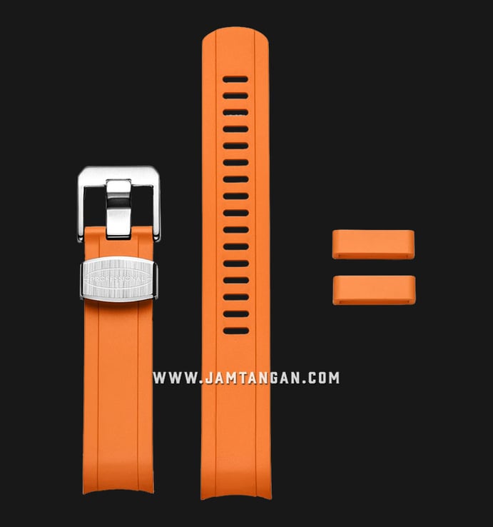 Strap Crafter Blue MM200 CB13-Orange 20mm Curved End Rubber Strap - Seiko MM200 Series