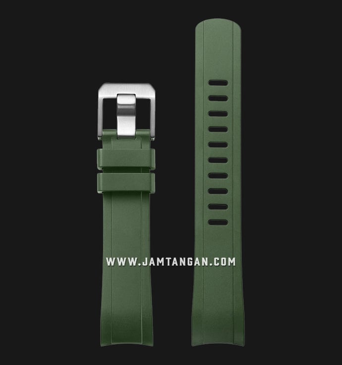 Strap Crafter Blue Rolex RX01A-Rolex-Green 20mm Curved End Rubber Strap